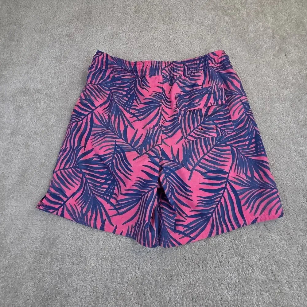 Vineyard Vines Mens Swim Trunks XL Pink Blue Tropical Mesh Lined 6 Inch Inseam